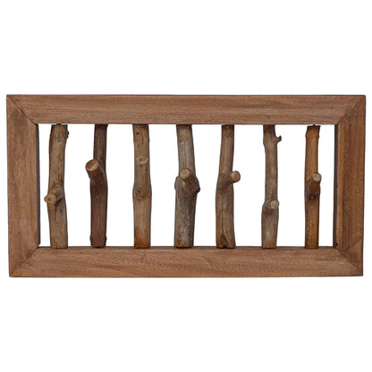Coat Hook Natural 50 x 10 x 25 cm Solid Mahogany Wood