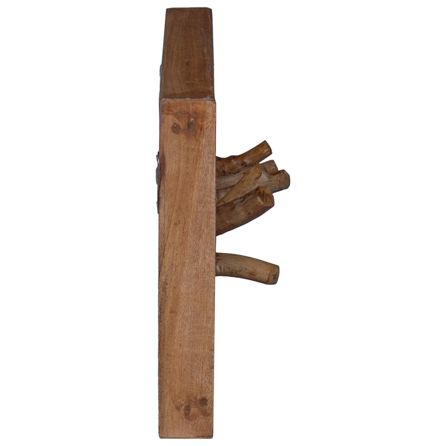 Coat Hook Natural 50 x 10 x 25 cm Solid Mahogany Wood