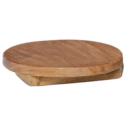 Plant Stool 3 pcs Natural 29 x 29 x 3.5 cm Mahogany Wood