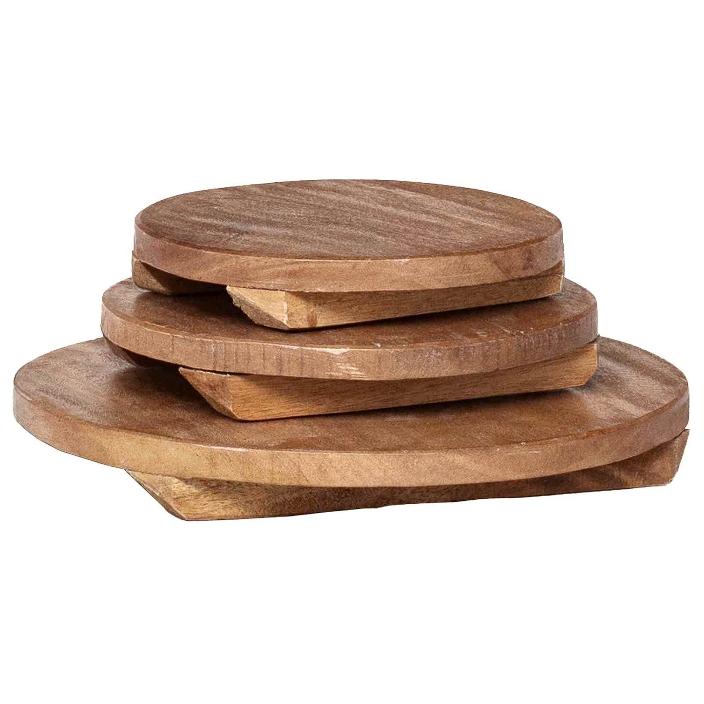 Plant Stool 3 pcs Natural 29 x 29 x 3.5 cm Mahogany Wood