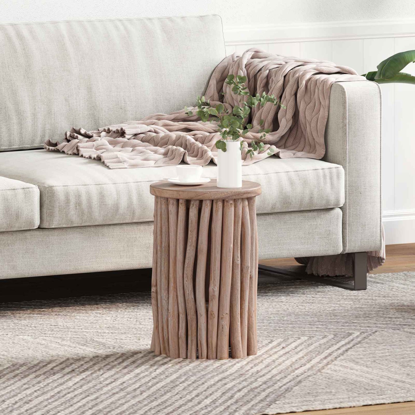 Stool Natural 30 x 30 x 45 cm Solid Teak Wood
