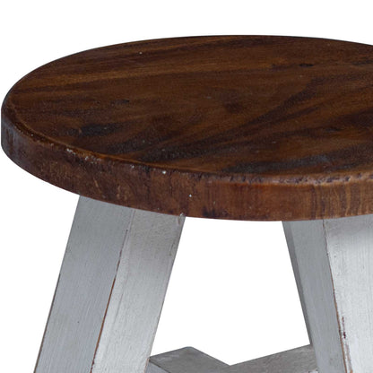 Stool Natural 22 x 22 x 24 cm Mahogany Wood