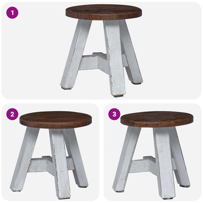 Stool Natural 22 x 22 x 24 cm Mahogany Wood
