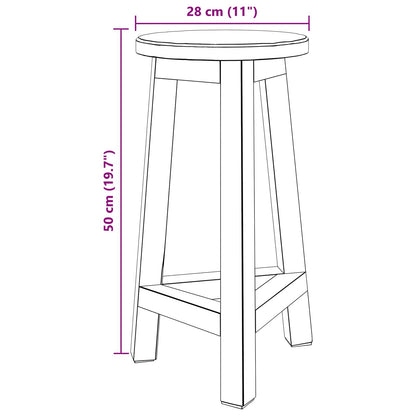 Stool Natural 28 x 28 x 50 cm Mahogany Wood