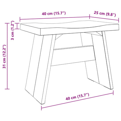 Stool Natural 40 x 25 x 31 cm Mahogany Wood