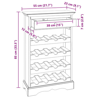 Wine Rack 55 x 23 x 85 cm Solid Mahogany Wood