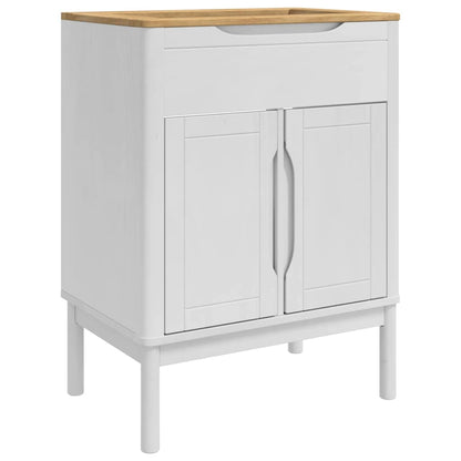 Bathroom Furniture Set FLORO 2 pcs White Solid Pine Wood