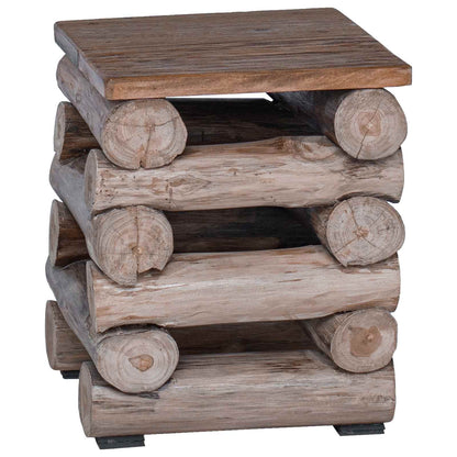 Stool Natural 30 x 30 x 38 cm Solid Teak Wood