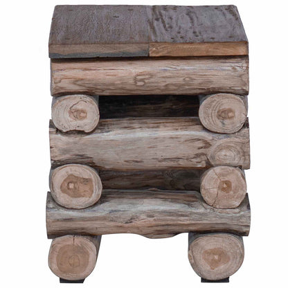 Stool Natural 30 x 30 x 38 cm Solid Teak Wood
