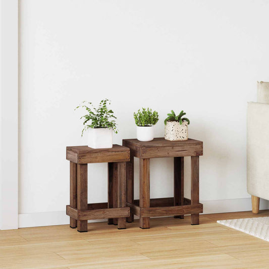 Plant Stand 2 pcs Brown 70 x 11 x 27 cm Mahogany Wood