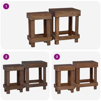 Plant Stand 2 pcs Brown 70 x 11 x 27 cm Mahogany Wood