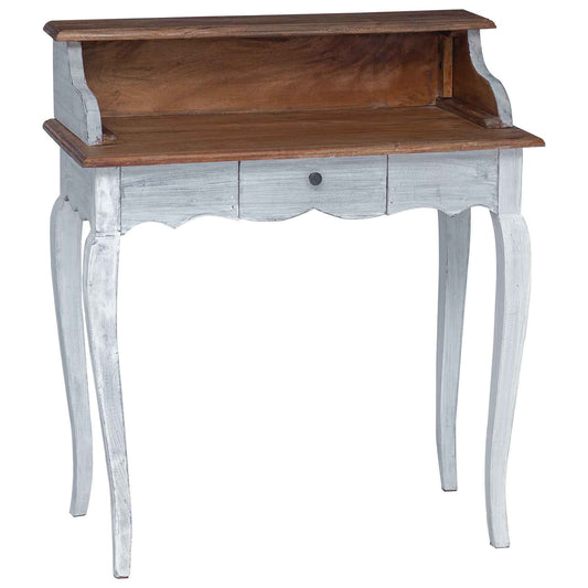 Writing Desk with Drawer Brown and White 80 x 40 x 92 cm