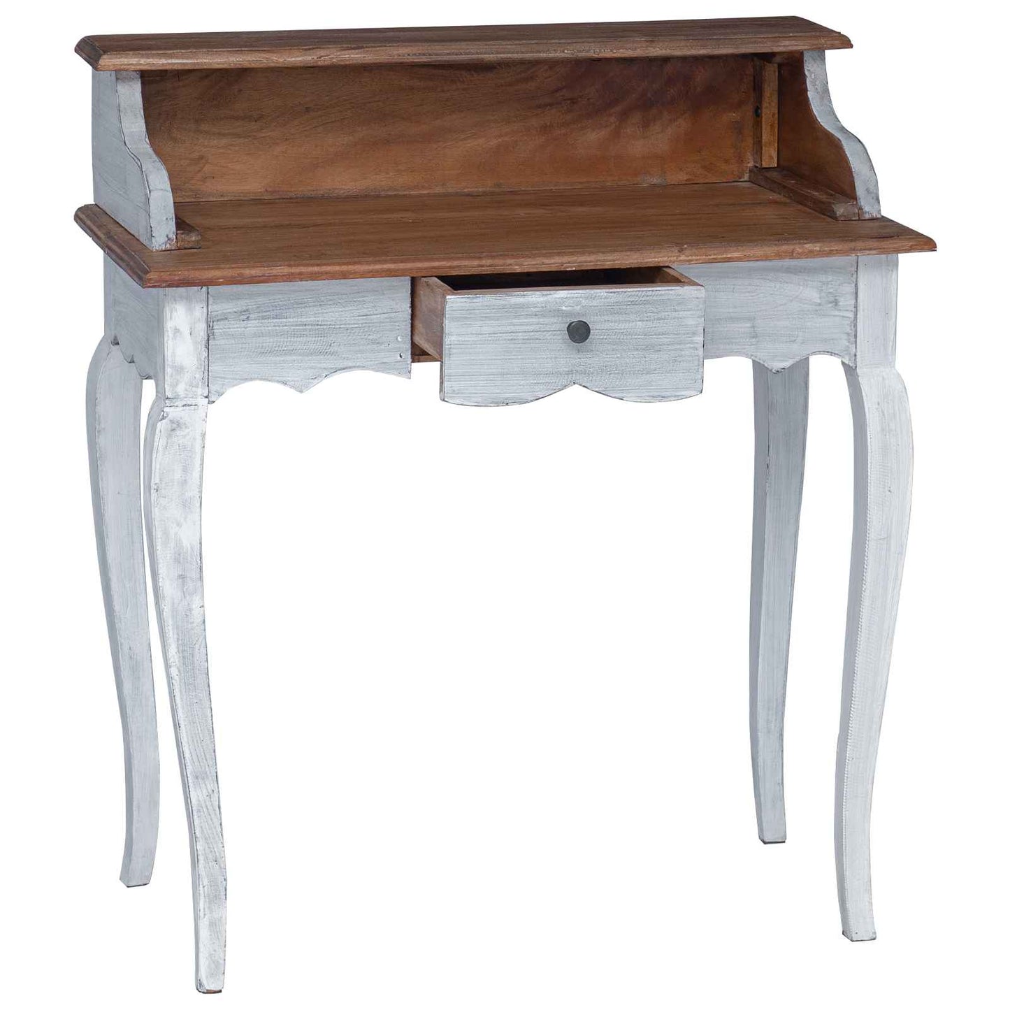 Writing Desk with Drawer Brown and White 80 x 40 x 92 cm