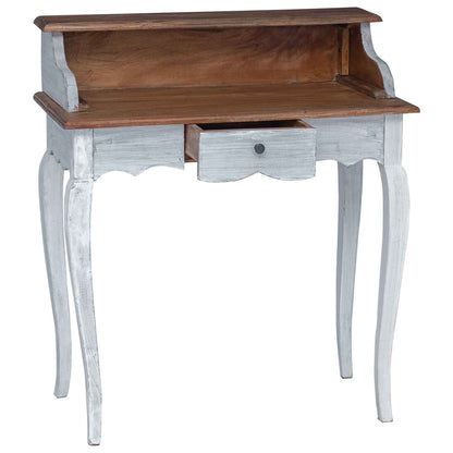 Writing Desk with Drawer Brown and White 80 x 40 x 92 cm