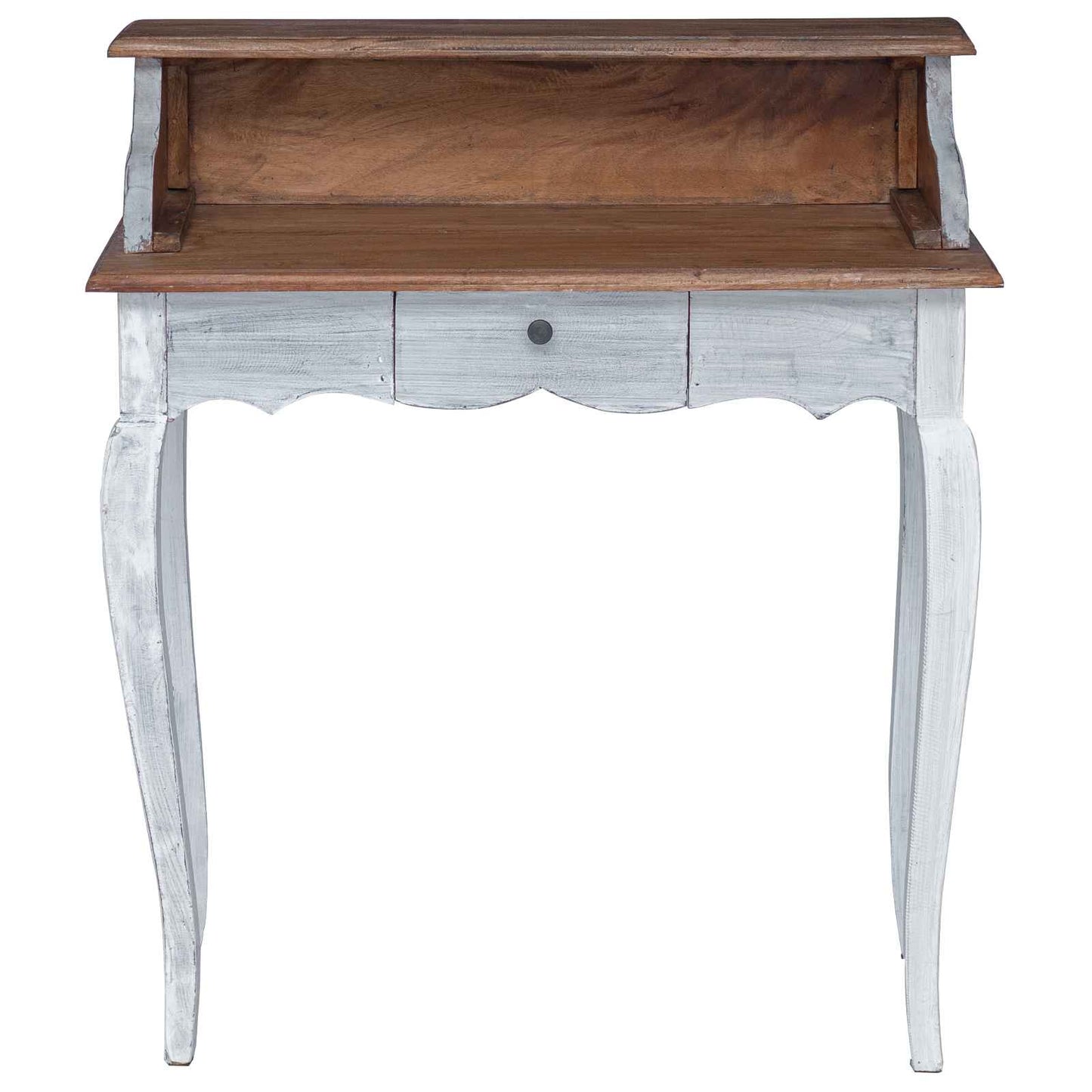Writing Desk with Drawer Brown and White 80 x 40 x 92 cm
