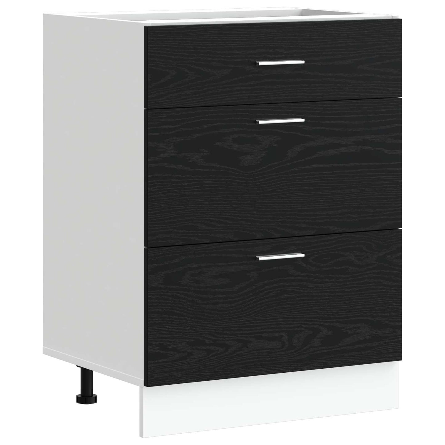 Kitchen Base Cabinet with Drawer Black Oak 60 x 46 x 81.5 cm