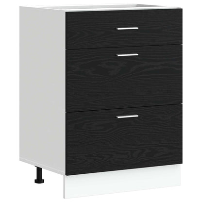 Kitchen Base Cabinet with Drawer Black Oak 60 x 46 x 81.5 cm
