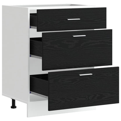 Kitchen Base Cabinet with Drawer Black Oak 60 x 46 x 81.5 cm
