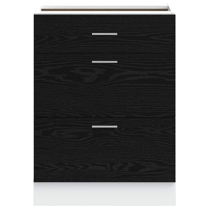 Kitchen Base Cabinet with Drawer Black Oak 60 x 46 x 81.5 cm
