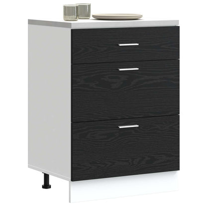 Kitchen Base Cabinet with Drawer Black Oak 60 x 46 x 81.5 cm