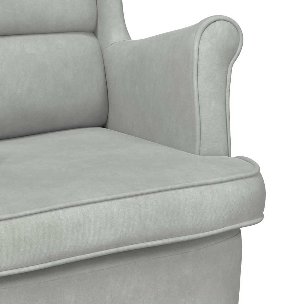 Armchair Light grey 71 x 92 x 91 cm Velvet