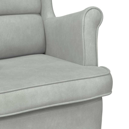 Armchair Light grey 71 x 92 x 91 cm Velvet