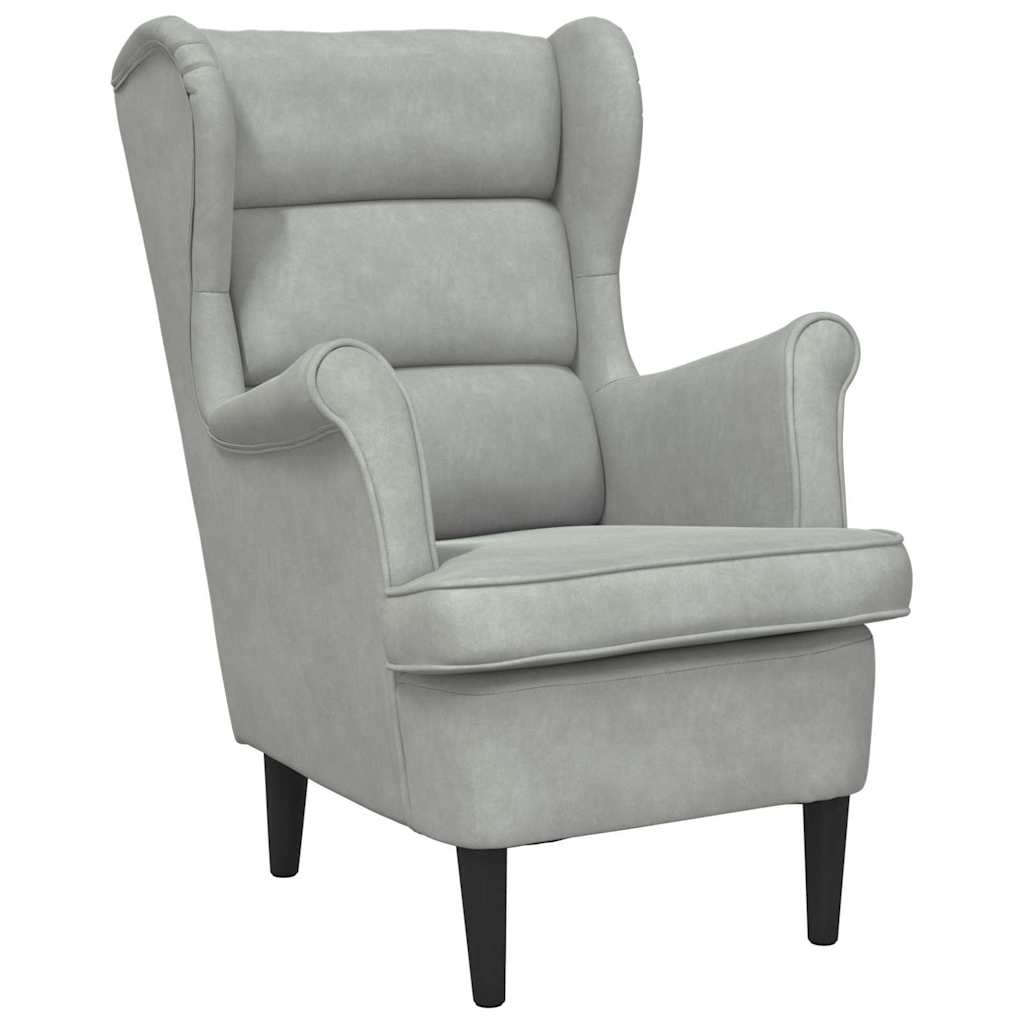 Armchair Light grey 71 x 92 x 91 cm Velvet
