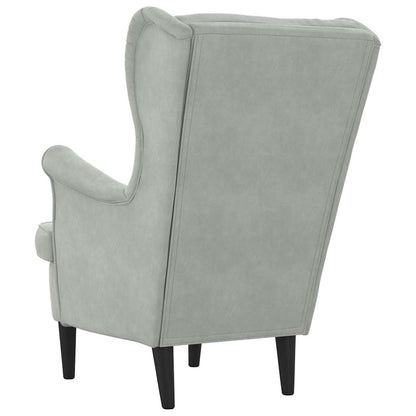 Armchair Light grey 71 x 92 x 91 cm Velvet