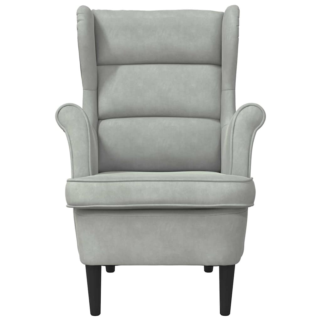 Armchair Light grey 71 x 92 x 91 cm Velvet