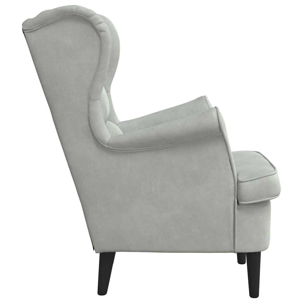 Armchair Light grey 71 x 92 x 91 cm Velvet