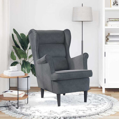 Armchair Dark grey 71 x 92 x 91 cm Velvet