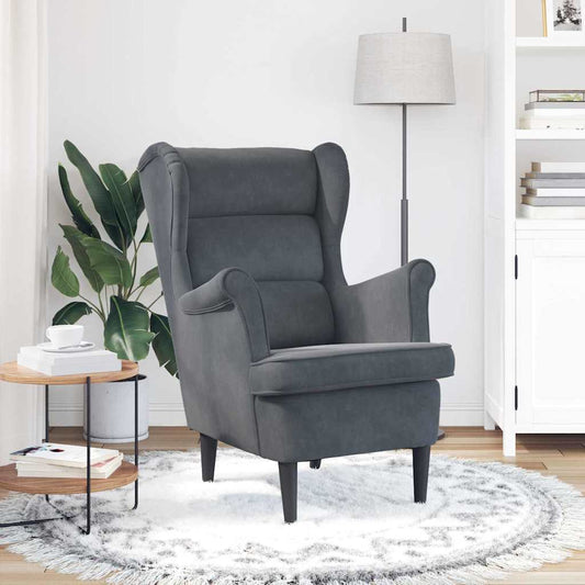 Armchair Dark grey 71 x 92 x 91 cm Velvet
