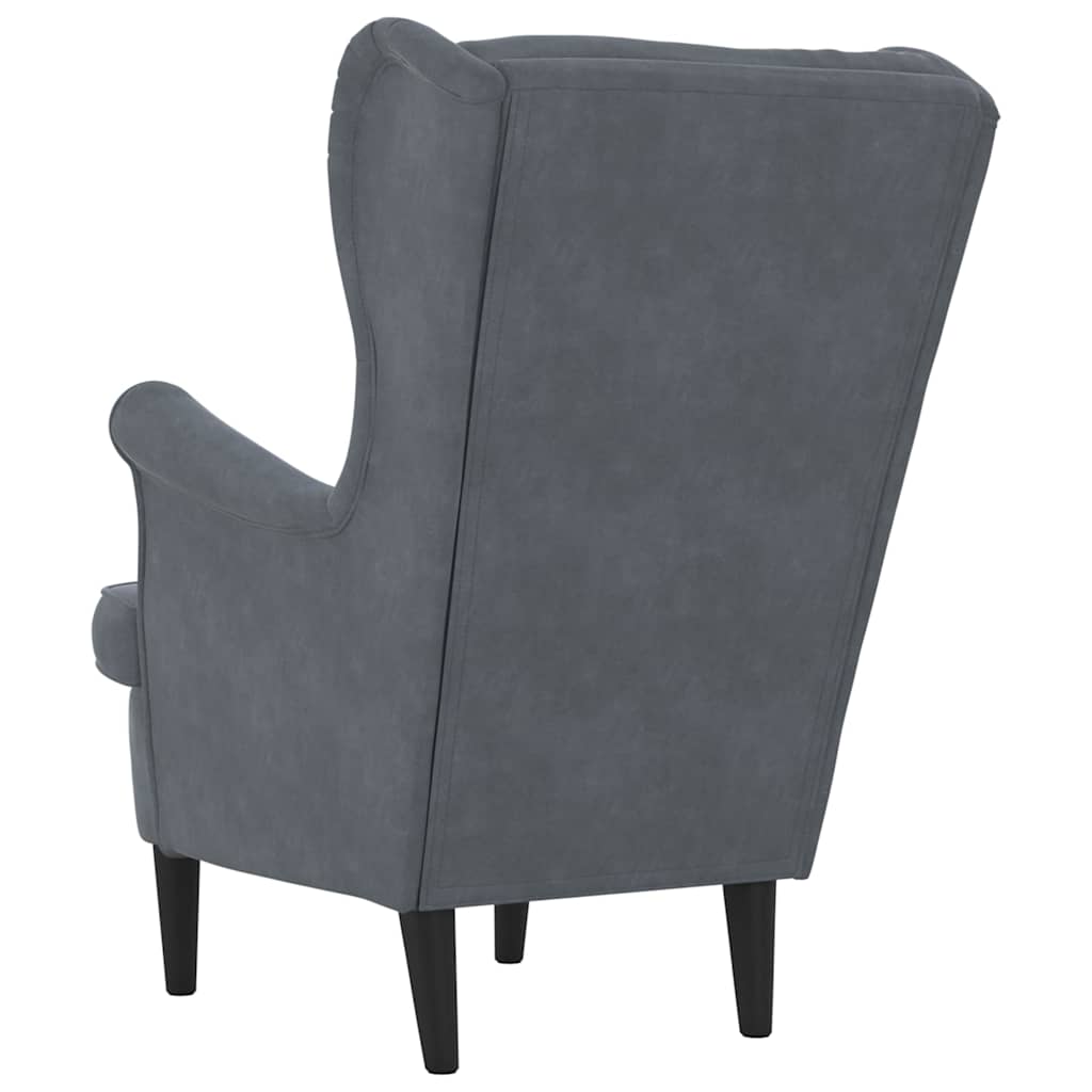 Armchair Dark grey 71 x 92 x 91 cm Velvet