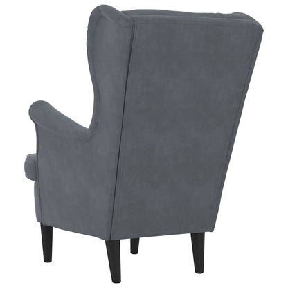 Armchair Dark grey 71 x 92 x 91 cm Velvet