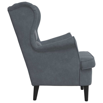 Armchair Dark grey 71 x 92 x 91 cm Velvet
