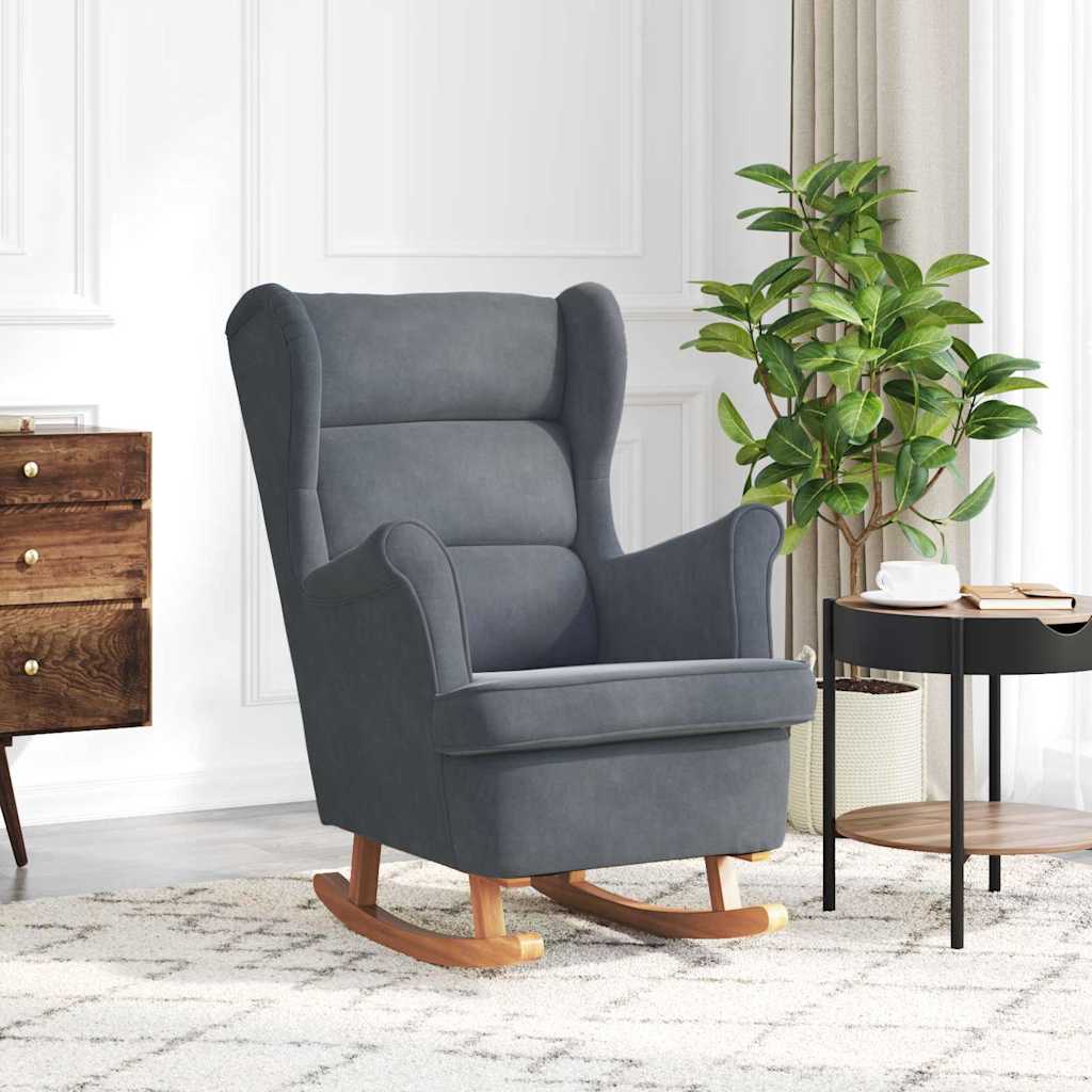 Rocking Chair with Cushion Dark Grey 92 x 71 x 100 cm Plywood