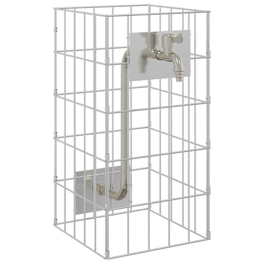 Gabion Faucet 4 pcs Silver 25 x 25 x 50 cm Galvanised Steel