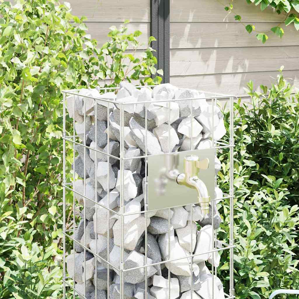 Gabion Faucet Silver 25 x 25 x 100 cm Stainless Steel