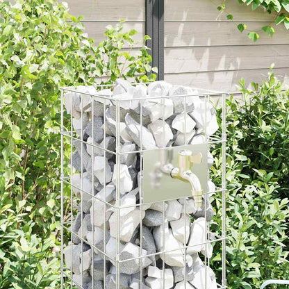 Gabion Faucet Silver 25 x 25 x 100 cm Stainless Steel