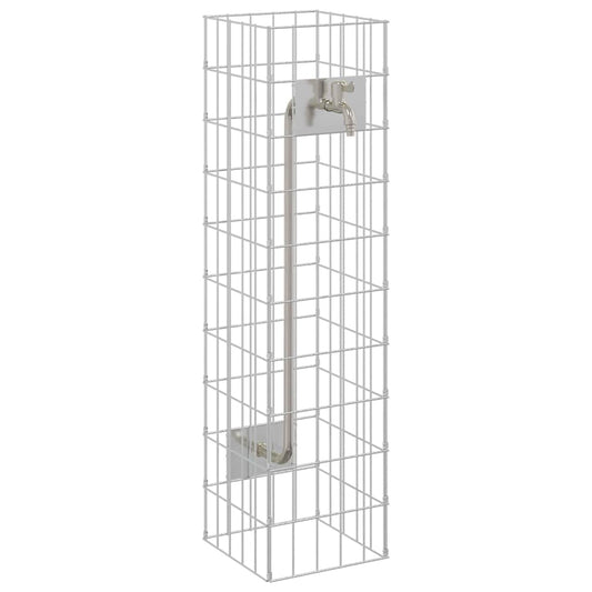 Gabion Faucet 4 pcs Silver 25 x 25 x 100 cm Galvanised Steel