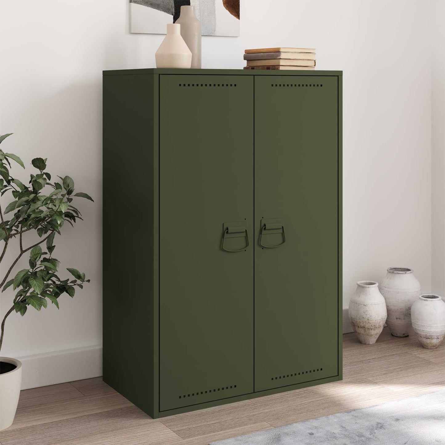 Cabinet Handles 2 pcs Olive Green 85 x 45 mm Metal