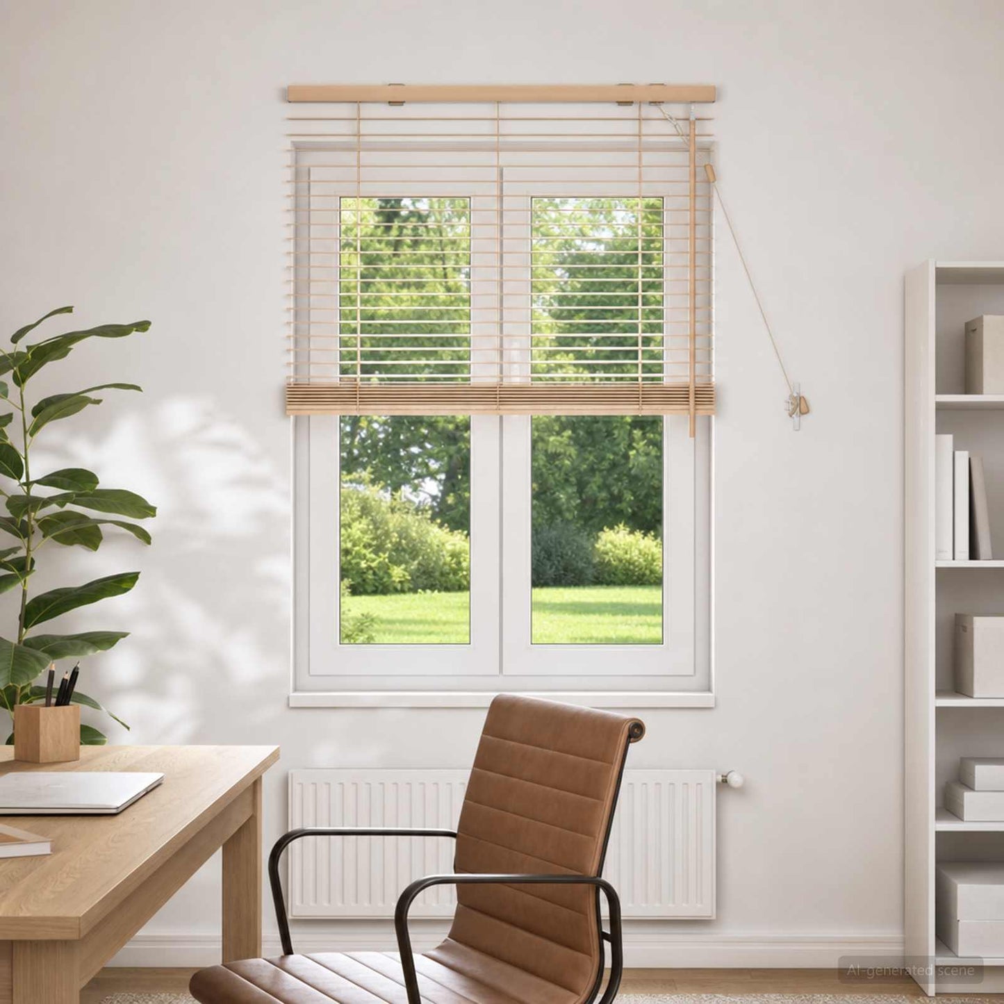 Venetian Blind Oak Look 95 x 130 cm 35 mm Solid Paulownia Wood
