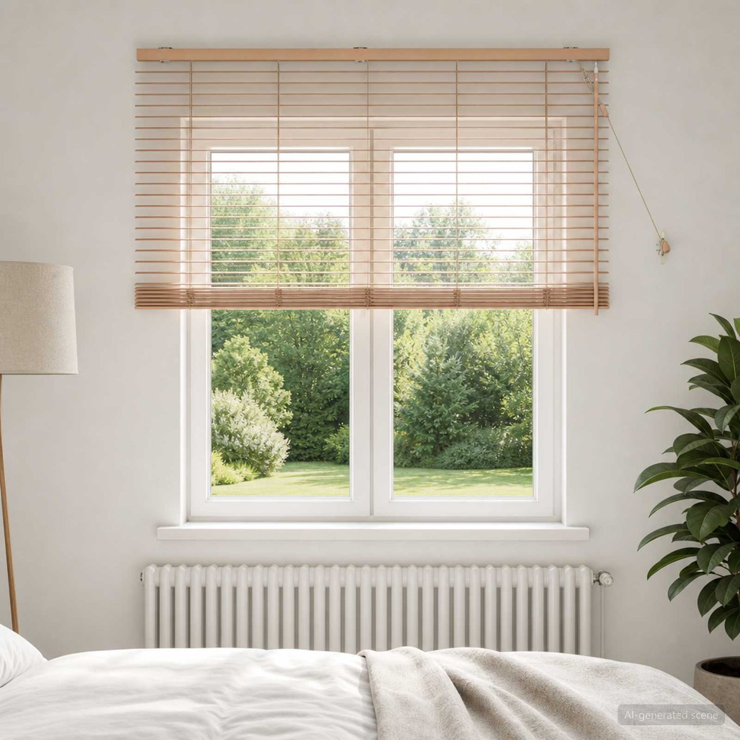 Venetian Blind Oak Look 130 x 130 cm 35 mm Solid Paulownia Wood