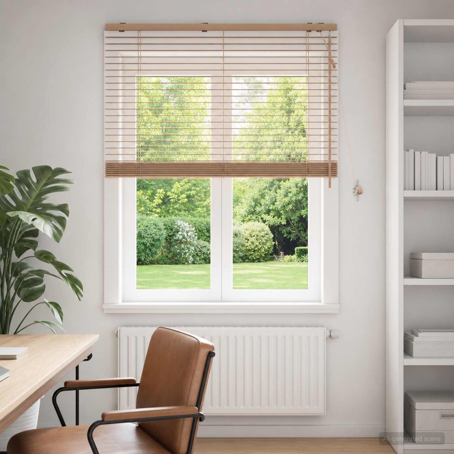 Venetian Blind Oak Look 115 x 160 cm 35 mm Solid Paulownia Wood