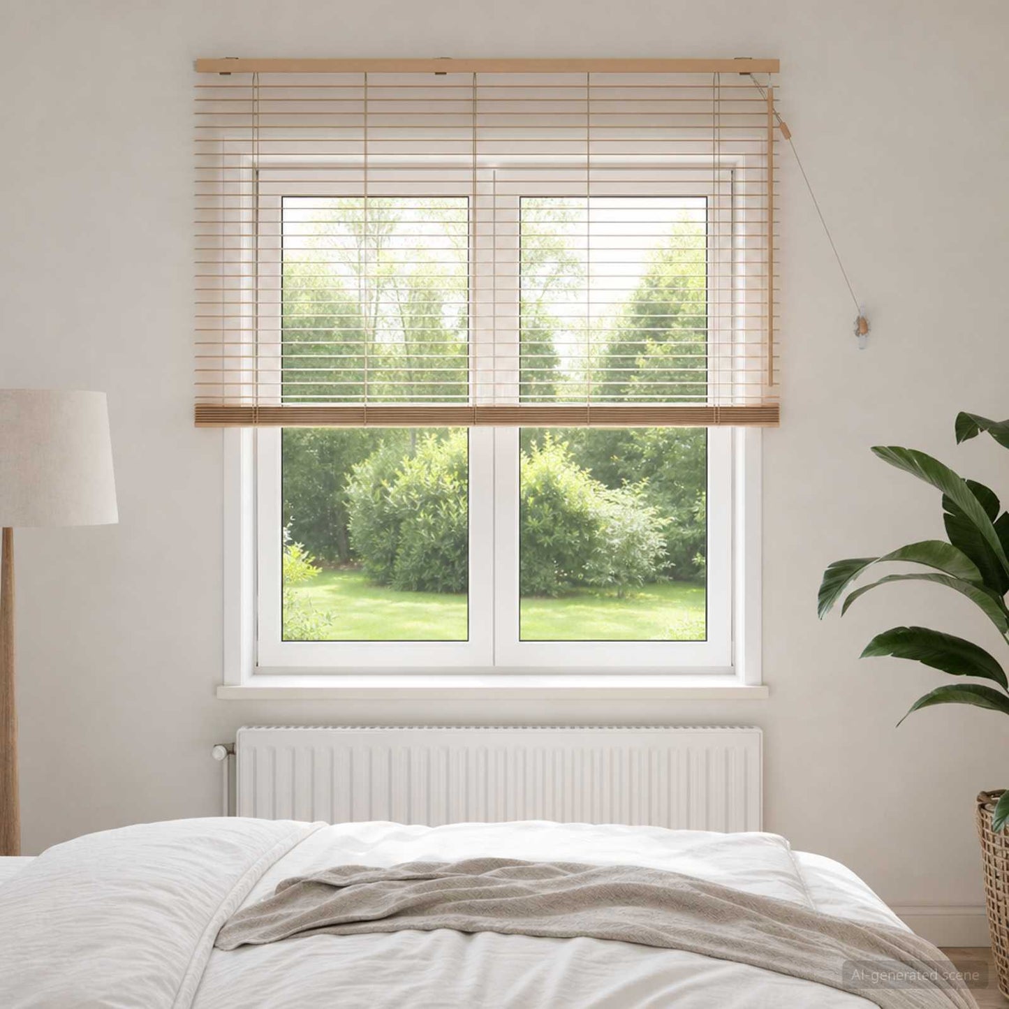 Venetian Blind Oak Look 140 x 160 cm 35 mm Solid Paulownia Wood