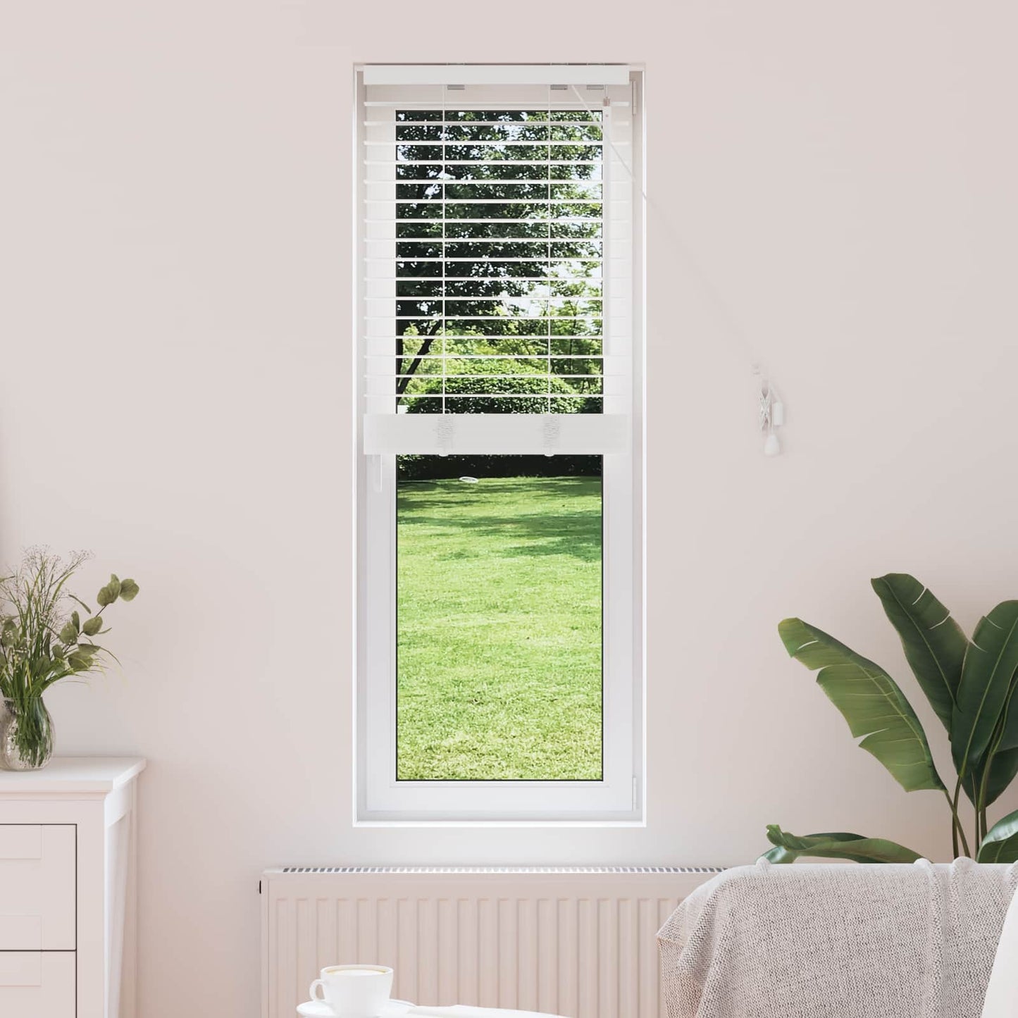 Venetian Blind White 50 x 130 cm 35 mm Solid Paulownia Wood
