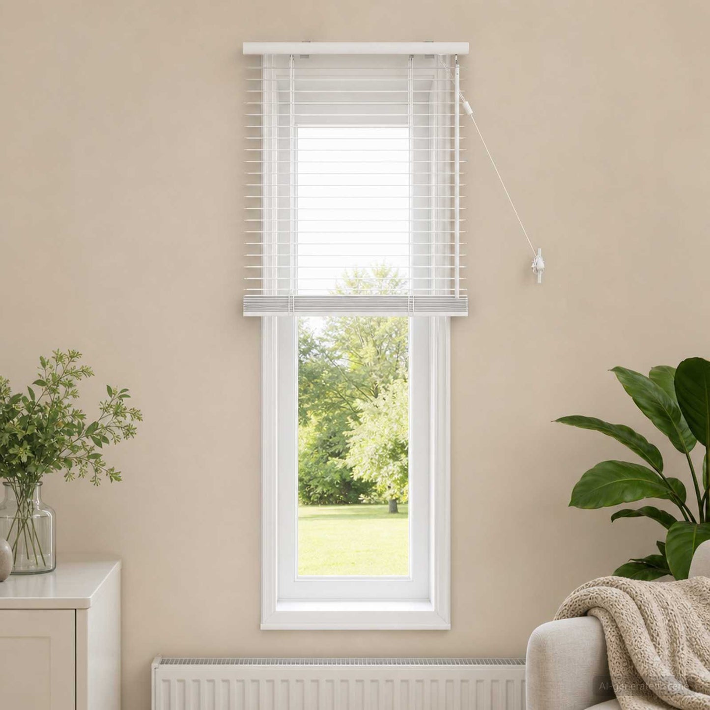 Venetian Blind White 55 x 130 cm 35 mm Solid Paulownia Wood
