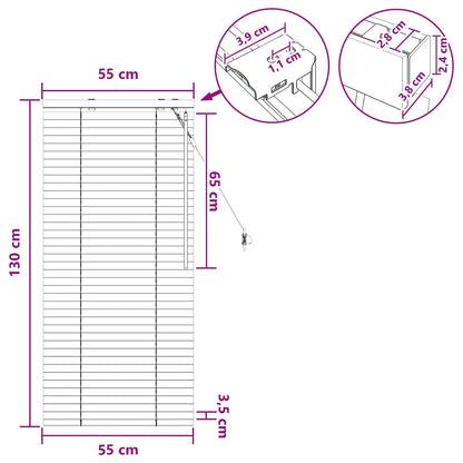 Venetian Blind White 55 x 130 cm 35 mm Solid Paulownia Wood