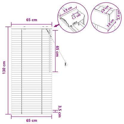 Venetian Blind White 65 x 130 cm 35 mm Solid Paulownia Wood