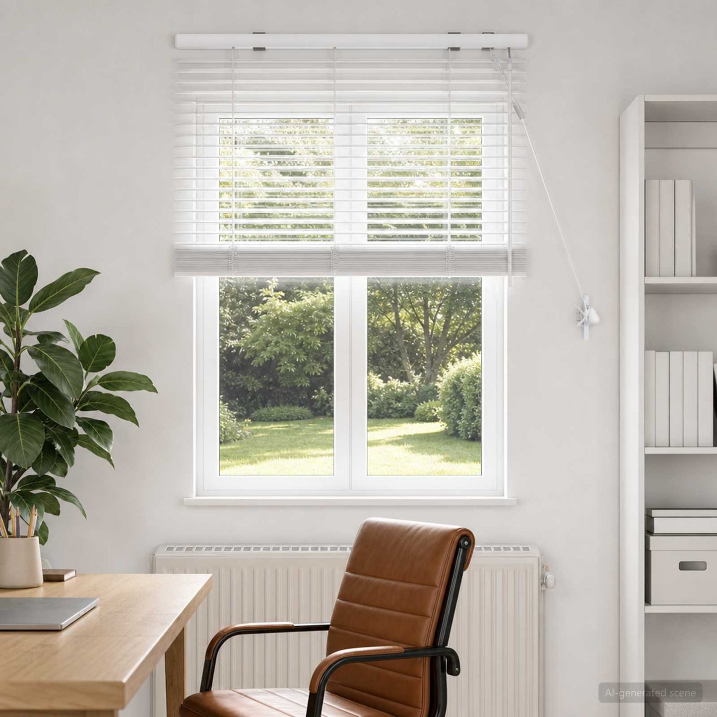 Venetian Blind White 75 x 130 cm 35 mm Solid Paulownia Wood